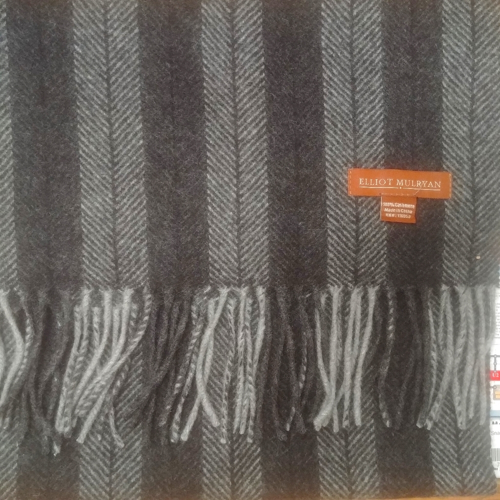 Elliot Mulryan Charcoal Gray  Cashmere Scarf